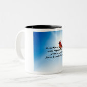 Kardinaal, bezoeker uit de hemel tweekleurige koffiemok (Voorkant links)