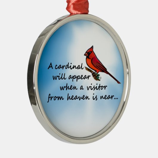 Kardinaal, Bezoeker van Hemel Metalen Ornament (Rechts)