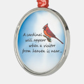 Kardinaal, Bezoeker van Hemel Metalen Ornament (Links)