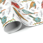 Kardinaal Bird Bluebirds Chickadee Gnatcatcher Cadeaupapier (Rol Hoek)