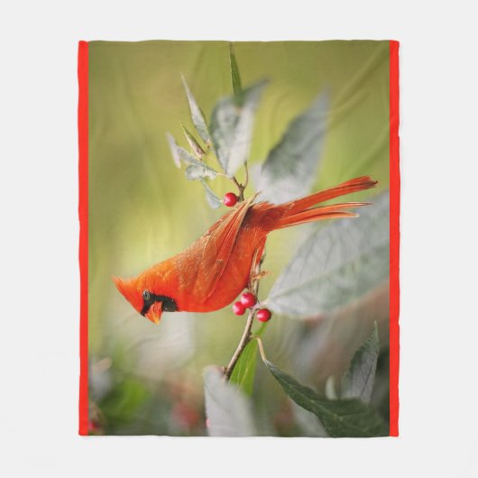 Kardinaal Bird Fleece Blanket (Voorkant)