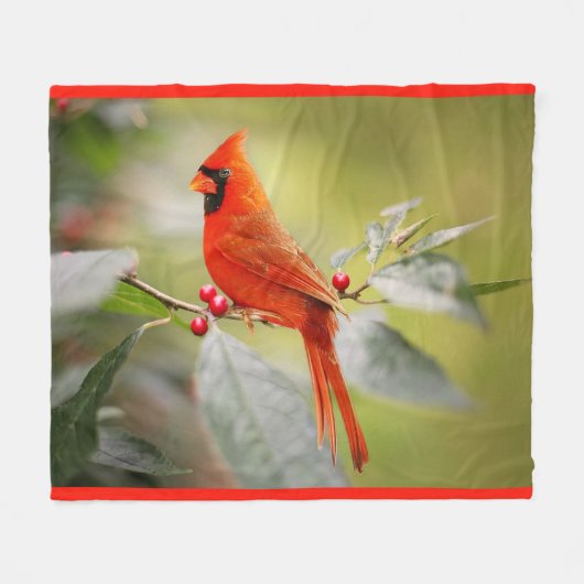 Kardinaal Bird Fleece Blanket Deken (Voorkant (Horizontaal))