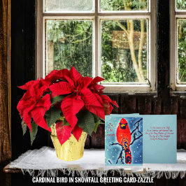 Kardinaal Bird in de sneeuw Kaart