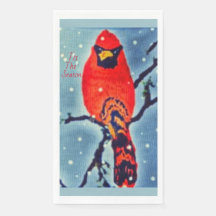 Kardinaal Bird in de sneeuw