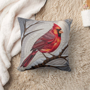 Kardinaal Bird Quilt & Sierkussen – Rode Kardinaal