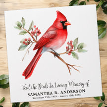 Kardinaal Bird Seed Packets Memorial Gift Begrafen
