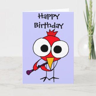 Kardinaal Bird speelt klarinet Cartoon Kaart