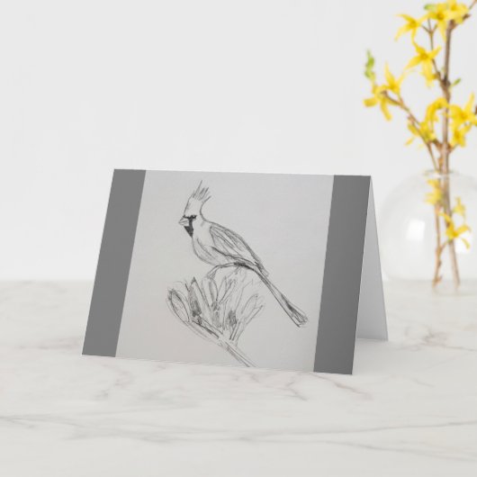 Kardinaal Blank Gevouwen Wenskaart Kaart (Gele Bloem)