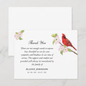 Kardinaal Bloemen Begrafenis Sympathie Dank u Bedankkaart (Voorkant / Achterkant)