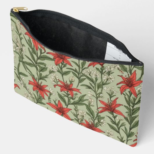 Kardinaal bloemen en bladeren patroon etui (Open)