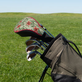 Kardinaal bloemen en bladeren patroon golfheadcover