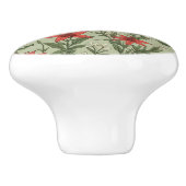 Kardinaal bloemen en bladeren patroon keramische knop (Zijkant)