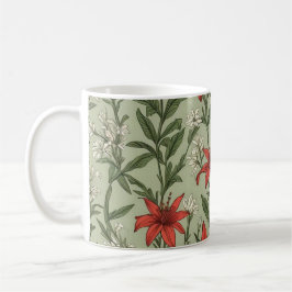 Kardinaal bloemen en bladeren patroon koffiemok