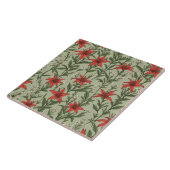 Kardinaal bloemen en bladeren patroon tegeltje (Zijkant)