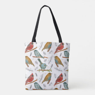 Kardinaal Bluebird Chickadee Waterverf Birds Tote Bag