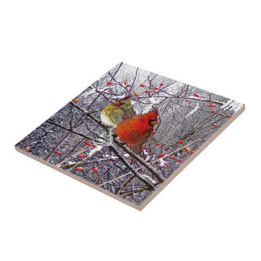 Kardinaal bos tegeltje (Zijkant)
