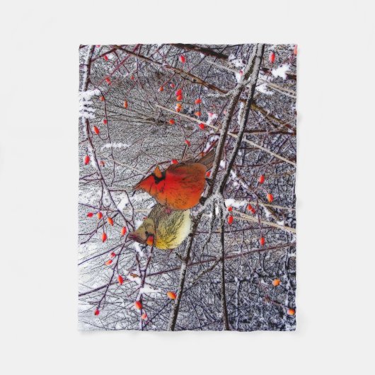 Kardinaal bosgebied fleece deken (Voorkant)