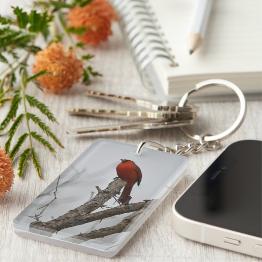 kardinaal boven de boom. sleutelhanger (Voorkant Rechts)