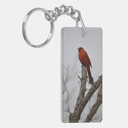 kardinaal boven de boom. sleutelhanger (Voorkant Links)