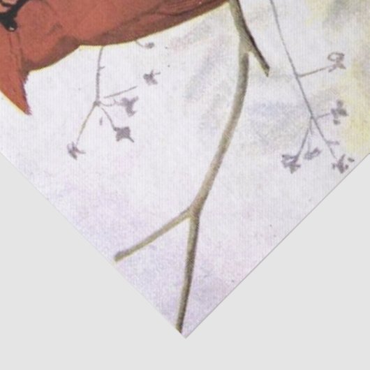 Kardinaal Catbird Bird Decoupage Natuur Tissuepapier (Detail)