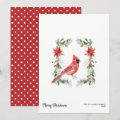 Kardinaal Cottage Shabby Waterverf Kerst Feestdagenkaart (Voorkant / Achterkant)