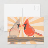 Kardinaal Couple Digital Illustration Art Briefkaa Briefkaart (Voorkant / Achterkant)