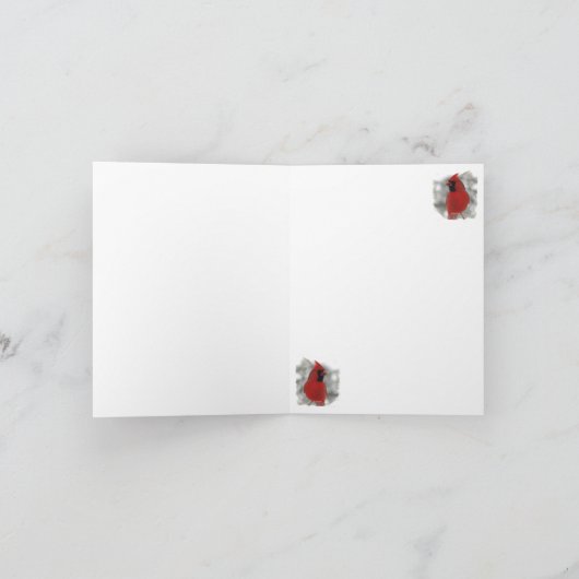 Kardinaal dank u bedankkaart (Binnen)