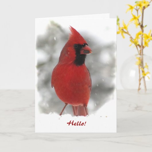 Kardinaal denken van jou kaart (Gele Bloem)