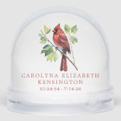 Kardinaal Elegant Gedenkfoto Tribute Sneeuwbol (Achterkant)