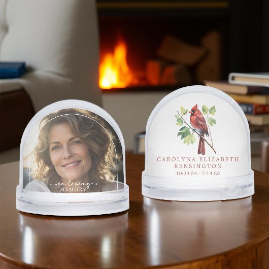 Kardinaal Elegant Gedenkfoto Tribute Sneeuwbol