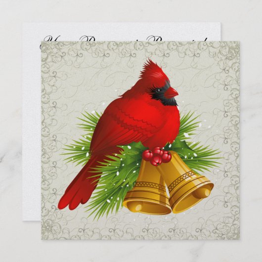 Kardinaal Elegant Uitnodiging (Voorkant / Achterkant)