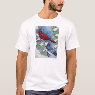 Kardinaal en Blauwe Jay van Toni Donelow Stewart T-shirt
