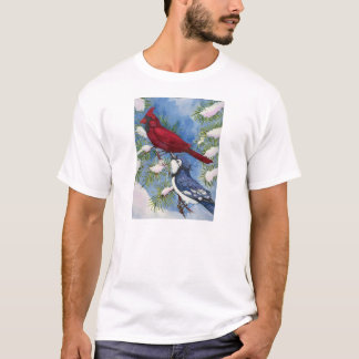 Kardinaal en Blauwe Jay van Toni Donelow Stewart T-shirt