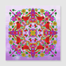 Kardinaal en bloemen Mandala