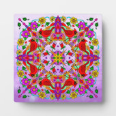 Kardinaal en bloemen Mandala Fotoplaat (Voorkant)