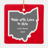 Kardinaal en Buckeyes Ohio Kerstmis Keramisch Ornament (Achterkant)