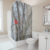 Kardinaal en cichorei douchegordijn (In situ)