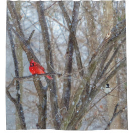 Kardinaal en cichorei douchegordijn