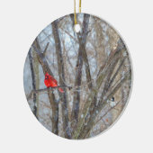 Kardinaal en cichorei keramisch ornament (Links)