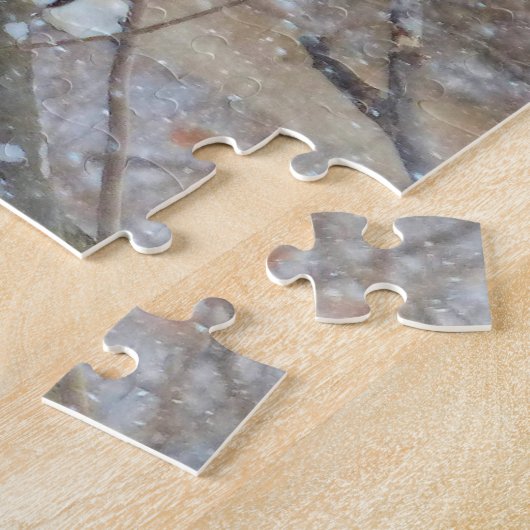 Kardinaal en cichorei legpuzzel (Zijkant)