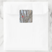 Kardinaal en cichorei vierkante sticker (Tas)