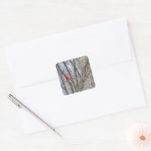 Kardinaal en cichorei vierkante sticker (Envelop)