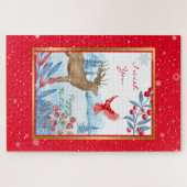 Kardinaal en deer aanpassen legpuzzel (Horizontaal)