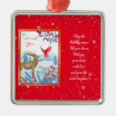 Kardinaal en deer aanpassen metalen ornament (Voorkant)