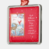 Kardinaal en deer aanpassen metalen ornament (Links)