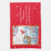 Kardinaal en deer aanpassen theedoek (Verticaal)