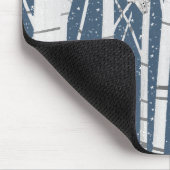 Kardinaal en eigenaar in sneeuwvlokken muismat (Hoek)