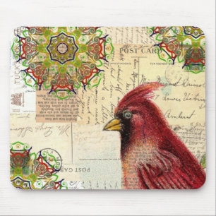 Kardinaal- en ephemera-collage muismat
