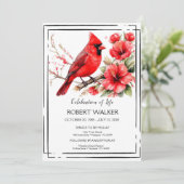 Kardinaal en Hibiscus: eerbetoon aan het leven Kaart (Staand voorkant)