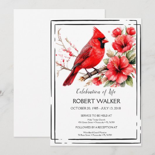 Kardinaal en Hibiscus: eerbetoon aan het leven Kaart (Voorkant / Achterkant)